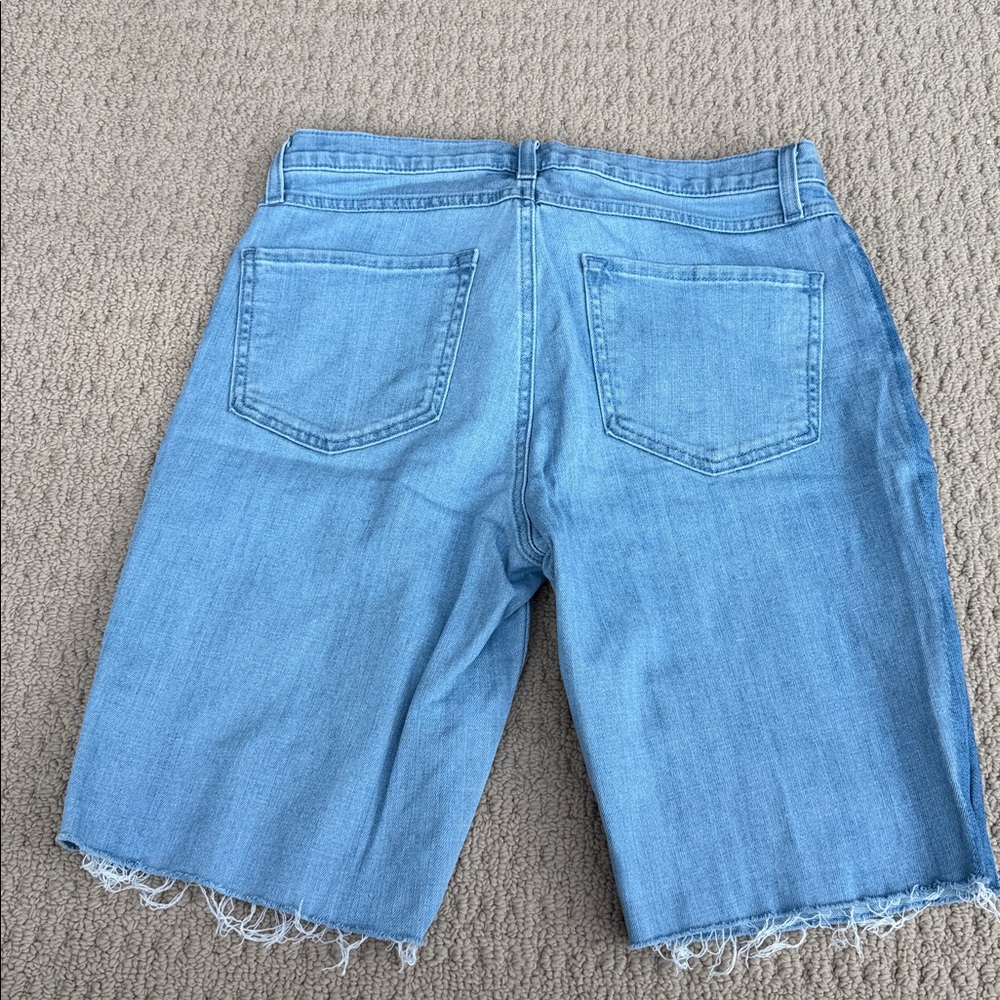 Yoga Jeans Two-Tone Denim Shorts | Size 31 | Raw Hem | NWOT - Picture 3 of 13